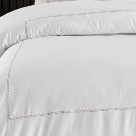 Hobby Queen 800 TC Satin Double Duvet Cover Set - White