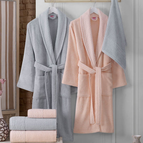 Hobby Elegance - Cotton Bathrobe Set - Salmon A.Gri