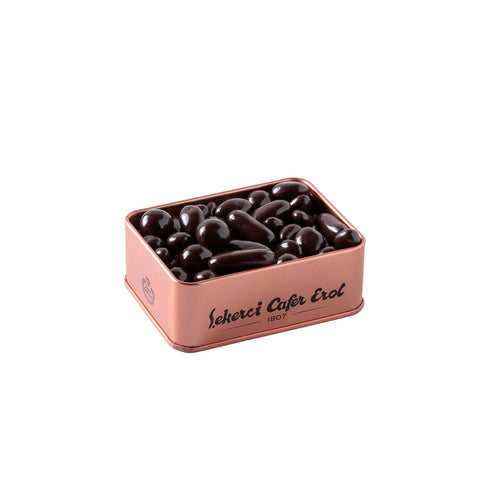 Şekerci Cafer Erol Dark Chocolate Covered Dragee - Bronze Tin Box, 150 g