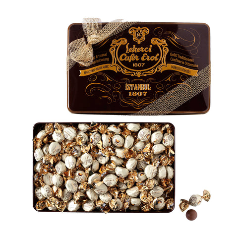 Şekerci Cafer Erol Chocolate Caramel XL - Retro Tin Box, 1 kilo 300 grams