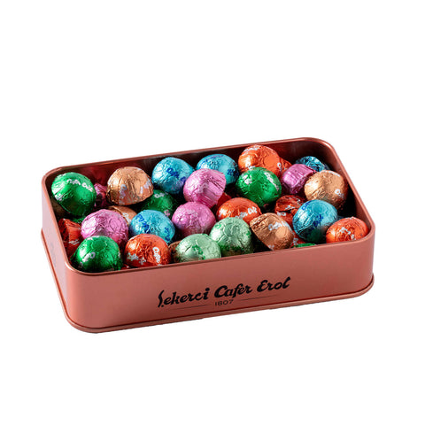 Şekerci Cafer Erol Chocolate Bronze Tin Box, 250 g