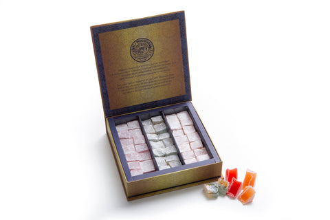 Hacı Bekir Turkish Delight with Rose, Orange, Mint and Lemon, Flavored Traditional Turkish Delight, Assorted Mix Flavours, Mixed Fruit Lokum, Premium Turkish Confectionery, 500 g