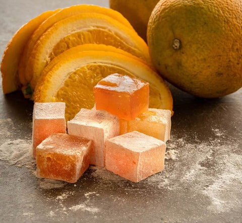 Hacı Bekir Turkish Delight with Rose, Orange, Mint and Lemon, Flavored Traditional Turkish Delight, Assorted Mix Flavours, Mixed Fruit Lokum, Premium Turkish Confectionery, 500 g