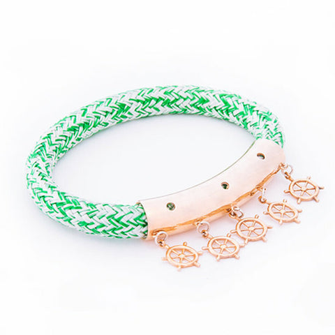 AnemosS Anchor Detailed Rope Bracelet - Green