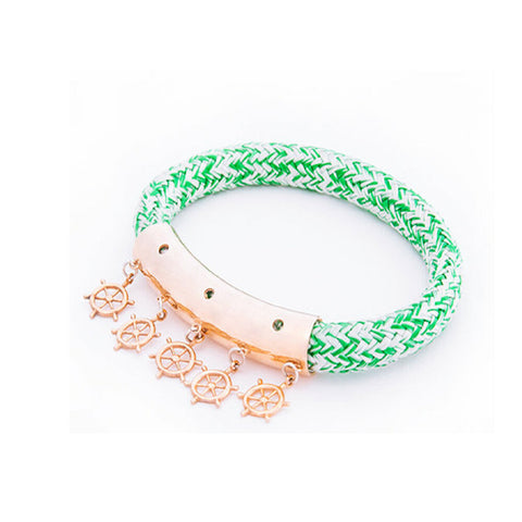 AnemosS Anchor Detailed Rope Bracelet - Green