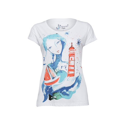 Anemoss Lighthouse Girl Womens T-Shirt