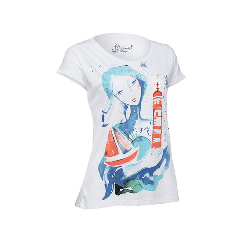 Anemoss Lighthouse Girl Womens T-Shirt