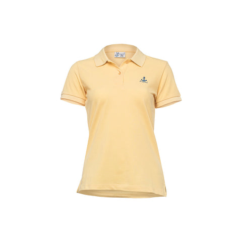 Anemoss Crab Pattern Women's Polo Neck T-Shirt, Yellow, S