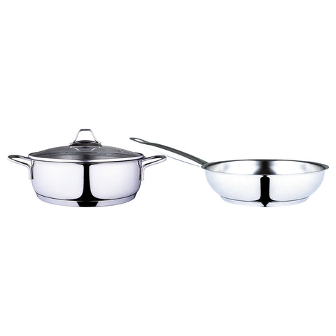 Serenk Modernist Pots and Pans Set, 3 Piece Stainless Steel Cookware Sets, Thick Encapsulated Bottom, Dishwasher Safe, Mirror Polished, Long Lasting, Induction Cookware