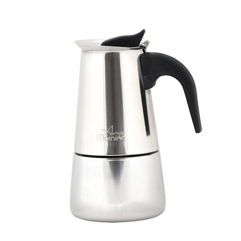Any Morning Stovetop Espresso Maker Stainless Steel Percolator Coffee Pot 300 ml