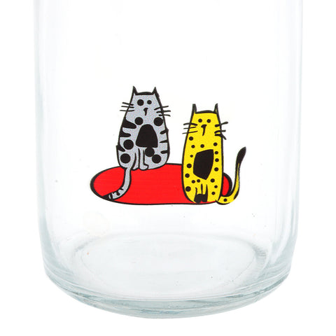 Biggdesign Cats Lemonade Glass Bottle 320 ml Red