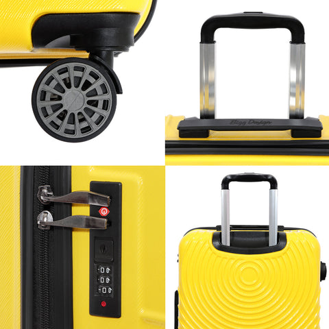 Biggdesign Cats Hardshell Spinner Luggage Set, Yellow, 3 Pcs.