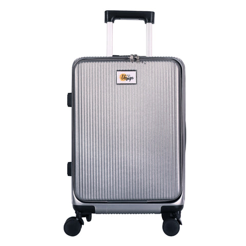 Biggdesign Moods Up 20" Luggage with Cup Holder and USB Port, Silver