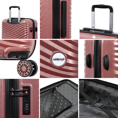 Biggdesign Moods Up Hard Luggage Sets With Spinner Wheels, Rosegold, 3 Pcs.