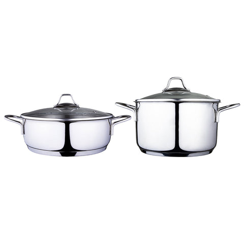 Serenk Modernist Cookware Set, Saute Pan, Stock Pot, Stainless Steel, Encapsulated Bottom, Dishwasher Safe Induction Kitchenware, 4 pcs