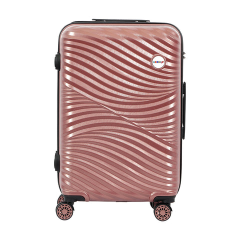 Biggdesign Moods Up Carry On Luggage, 100% ABS Hardshell Luggage with 360° Spinner Wheel, Travel Suitcases with TSA Lock System, Lightweight, Rosegold, 20 in