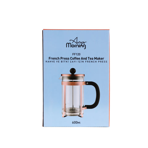 Any Morning French Press Coffee and Tea Maker, Copper, 600 ml - 20 oz
