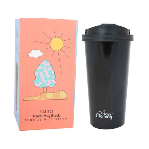 Any Morning SI231902 Travel Mug, 17 oz, Black