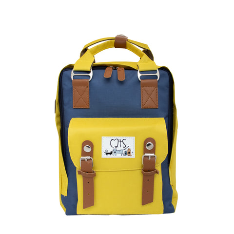 Biggdesign Cats Backpack with USB Port, Yellow