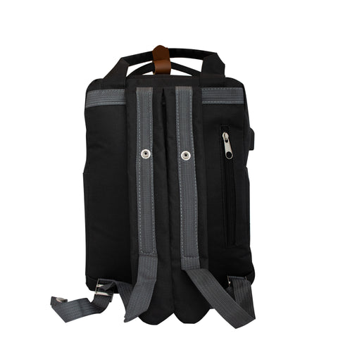Biggdesign Dogs Backpack with USB Port, Black