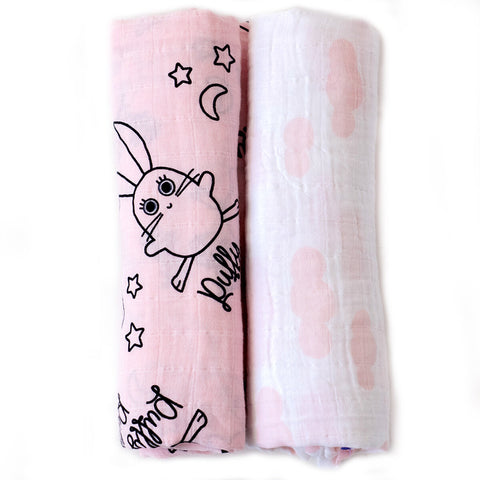 Milk&Moo Set of 2 Chancin Baby Muslin Swaddle Blanket