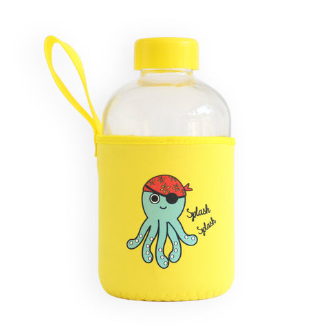 Milk&Moo Sailor Octopus Kids Glass Water Bottles  20 oz, 600 ml