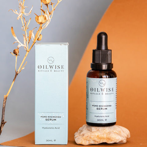 Oilwise Antiaging Facial Serum & Pore Minimizing,Tightening, Refining Serum & Eye Repair Serum for Dark Circles and Puffiness, 100% High Concentration, Cold Pressed Essential Oil Set, Hyaluronic Acid, Avocado Oil, Rosehip Oil, Pomegranate Seed Oil