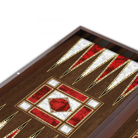 Star Polyester Mother-of-Pearl Backgammon Board Medium