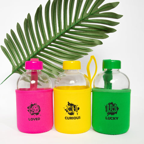 Biggdesign Moods Up Loved Glass Flask with Neoprene Cover 600 Ml