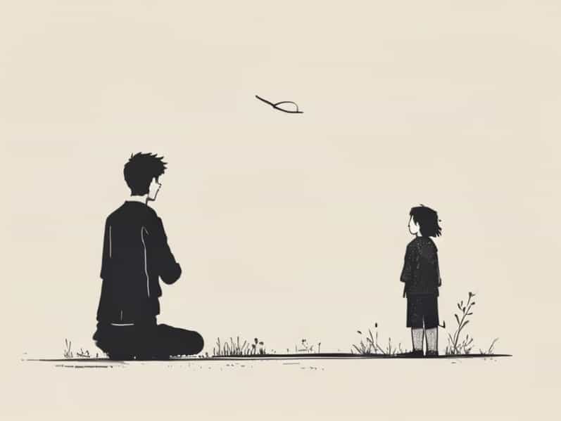 Girl Admiring Boy From Afar Drawing