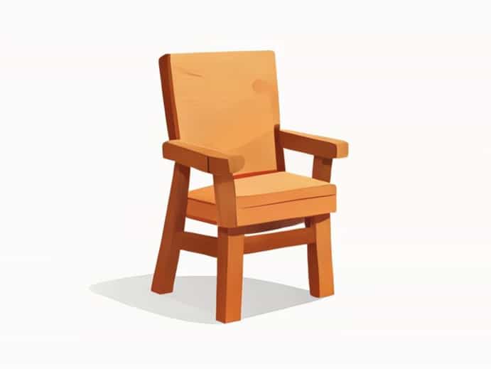 Wooden Chair With Armrest And Cushion