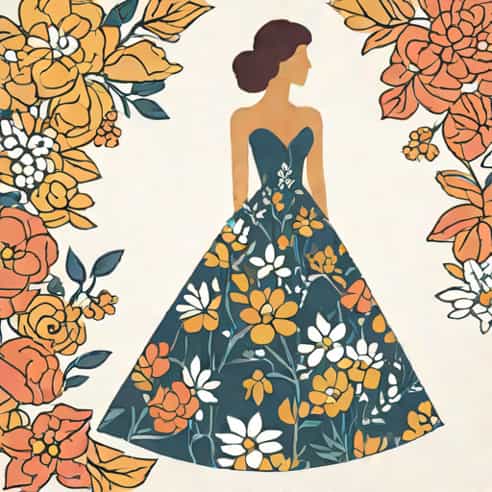 Kay Unger Genevieve Floral Gown