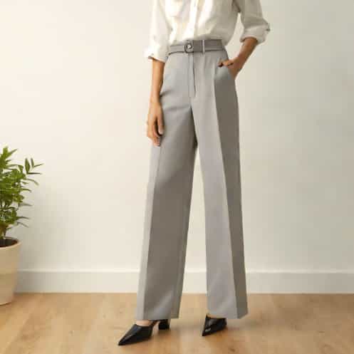 Grey Wide Leg Trousers