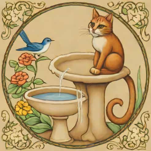 Jim Shore Cat Birdbath