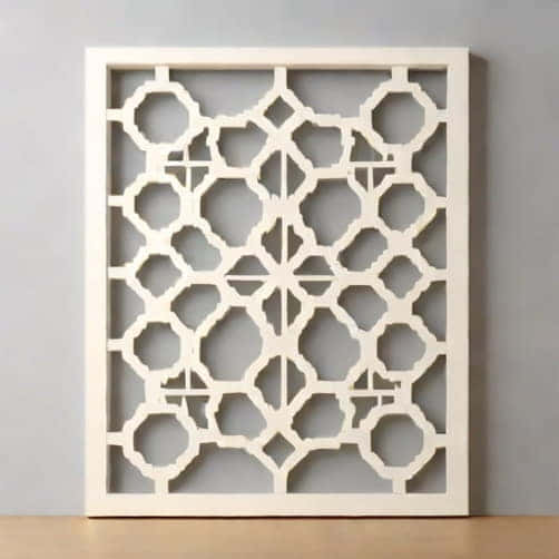 White Fretwork Wall Art